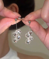 Fine Silk Copper Crystal Ball Tassel Drop Earrings